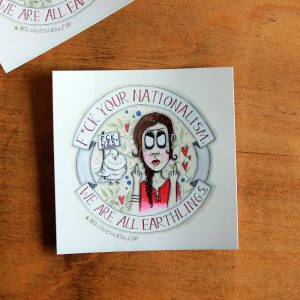 Aufkleber "FCK your nationalism" 5x 10,5x10,5cm