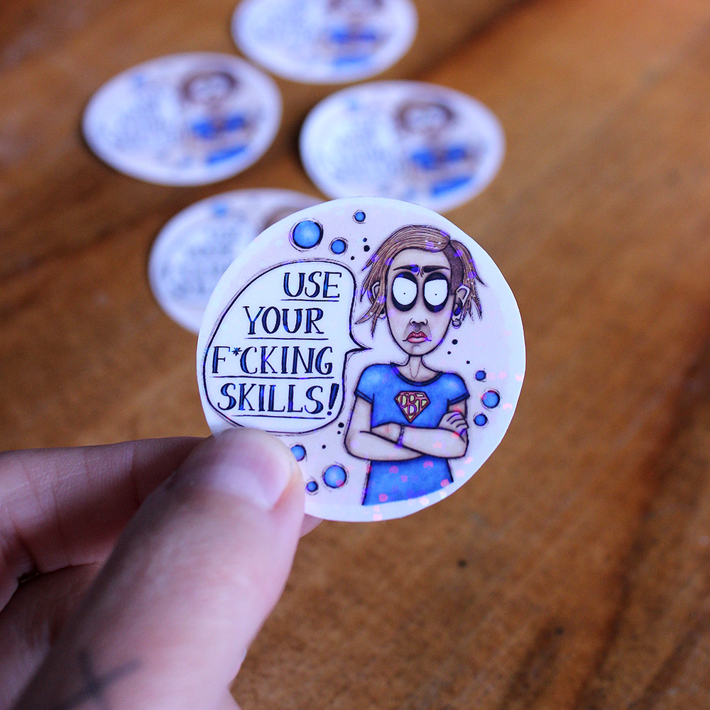 Aufkleber "Use your f*cking skills!" 3x – Bild 2